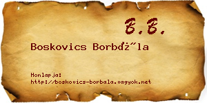 Boskovics Borbála névjegykártya
